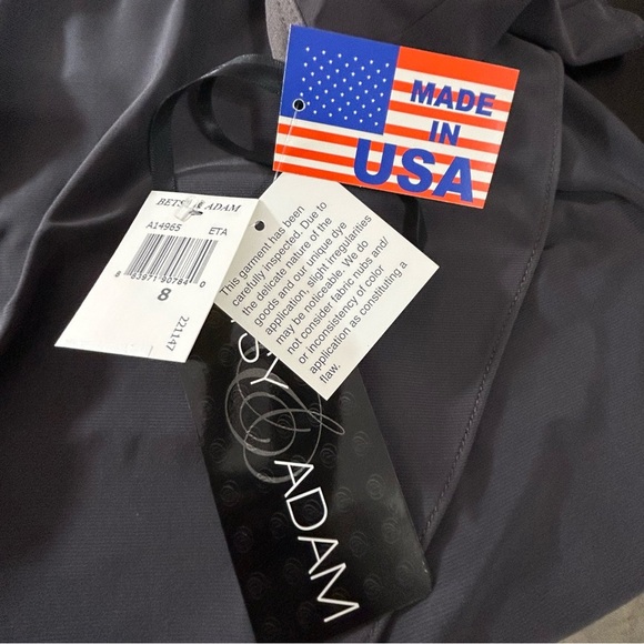 Betsy & Adam Dress Metallic Shoulder Strap 'Made In The USA' Black Size 8 - Picture 6 of 7
